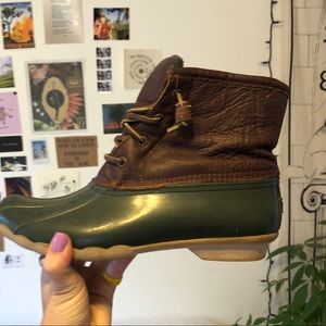 Dark Green Sperry Duck Boots